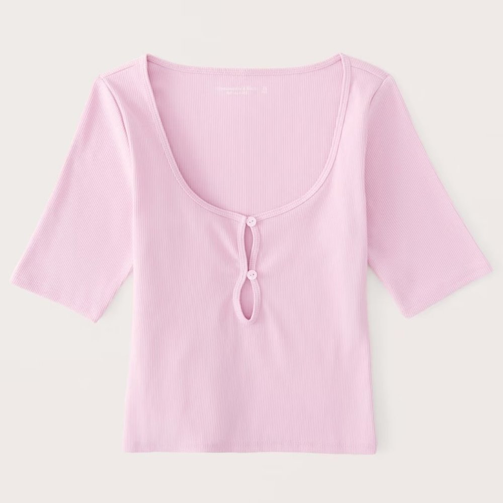 Abercrombie Button Detail Cutout Top